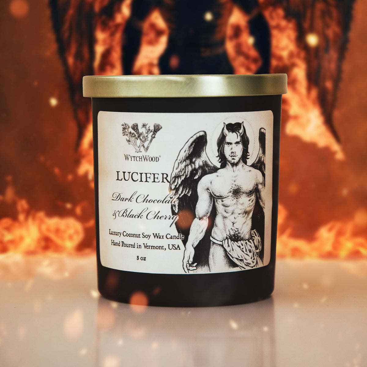 Lucifer Dark Chocolate &amp; Black Cherry 8oz Candle
