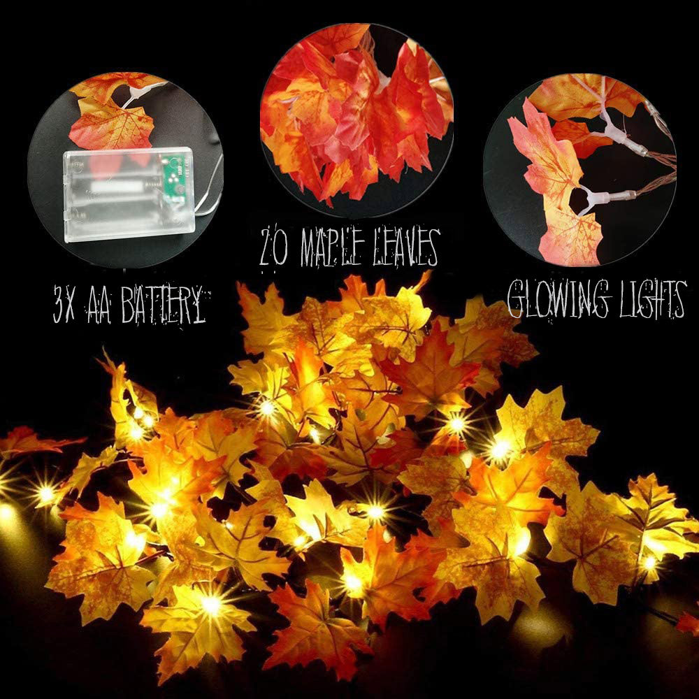 Maple Leaf Battery Powered Halloween Lights
