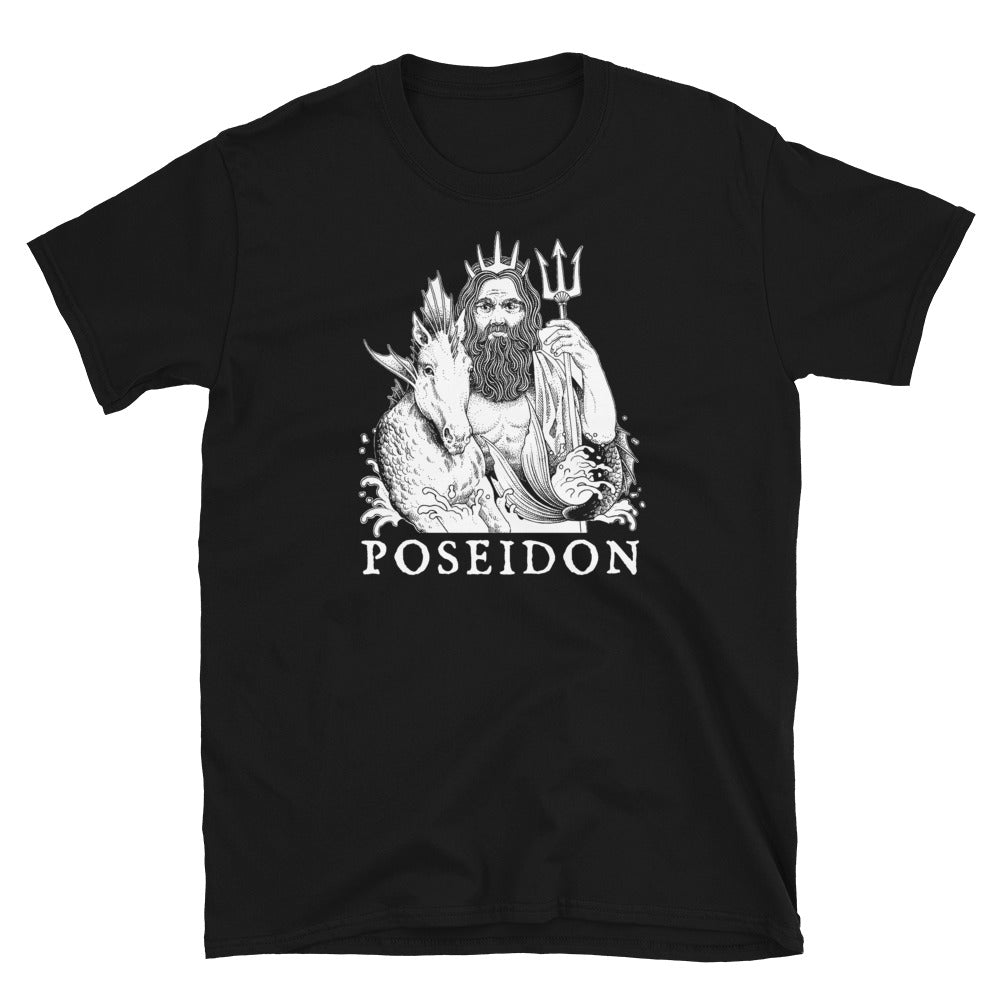 Poseidon Short-Sleeve Unisex T-Shirt (White Print)