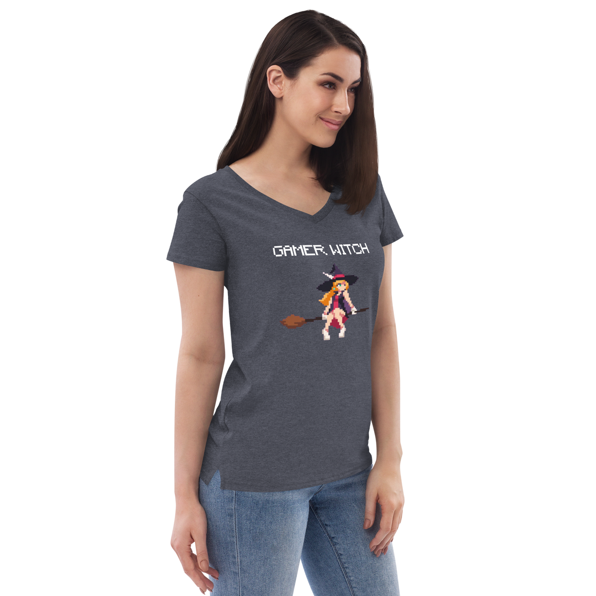Gamer Witch V-Neck Recycled Tee